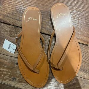 J. Crew Tan Minimalist Flip Flops NWT